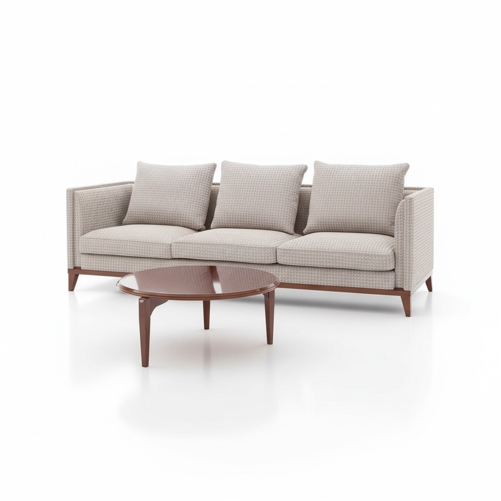 Garnitur Sofa 3 Sitzer Couchtisch Sofas Dreisitzer Stoff Modern 2tlg