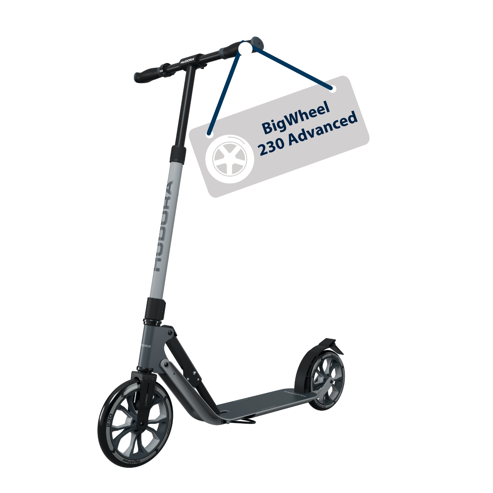 HUDORA BigWheel® 230 Advanced, Scooter shadow - Gallery 1 HUDORA BigWheel® 230 Advanced, Scooter shadow