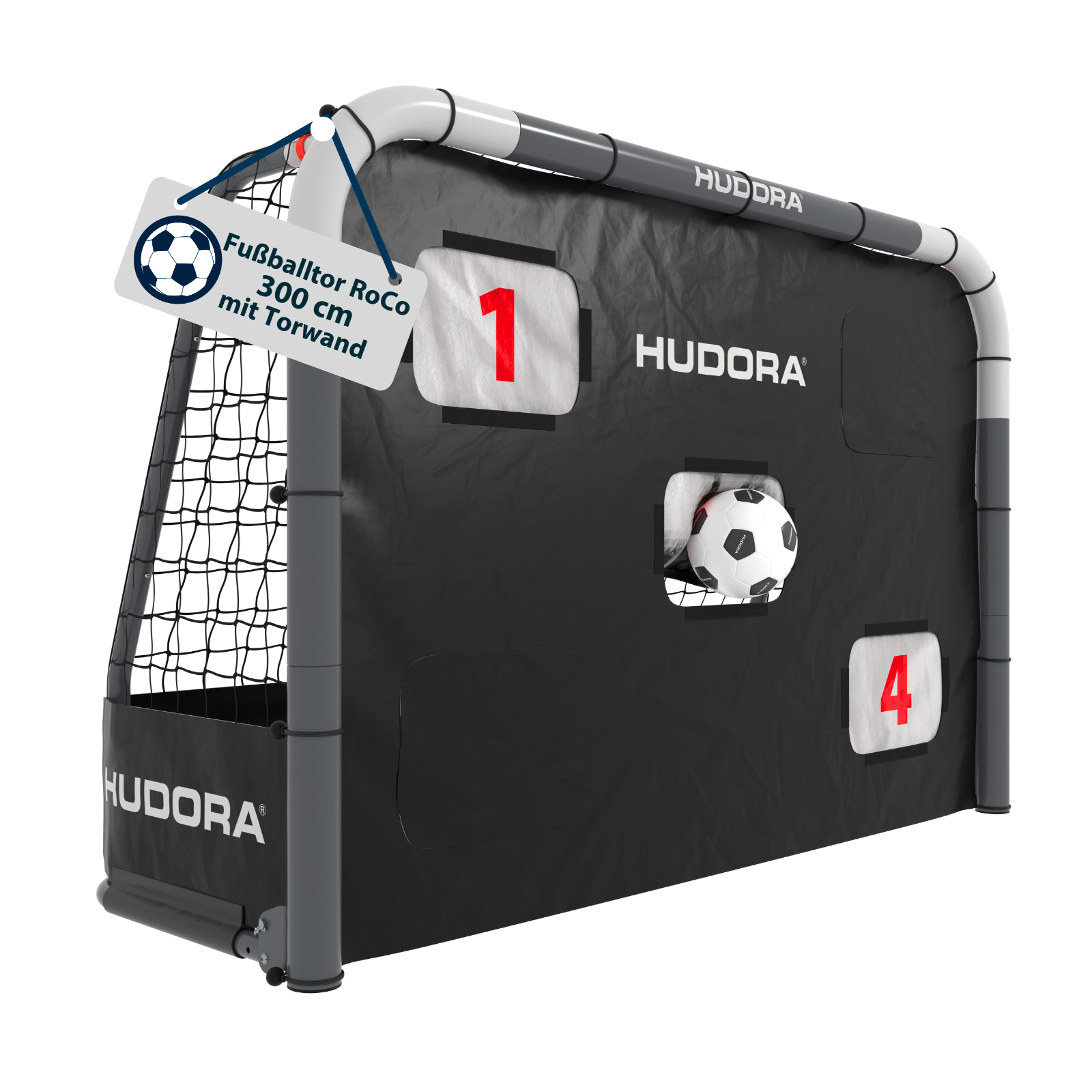 HUDORA Fußballtor RoCo 300 mit Torwand