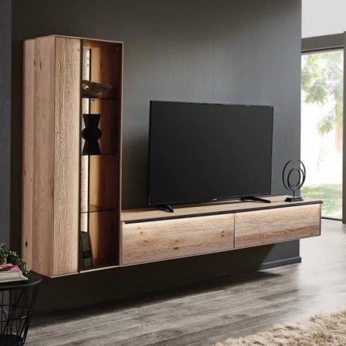 Hartmann Wohnkombination ANEA ca. B289 H198 T44 cm in Kerneiche natur sandgestrahlt