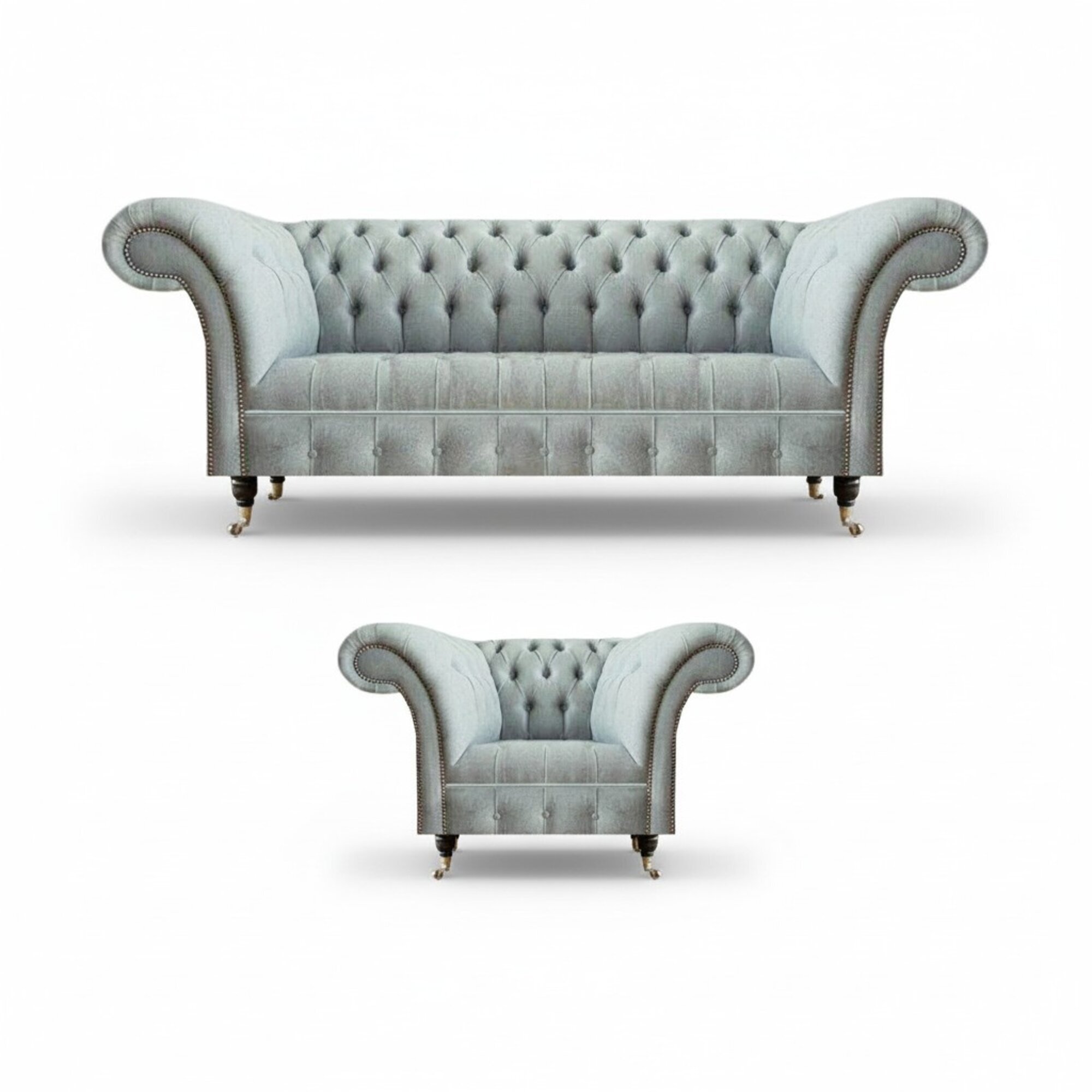 Hellgraue Wohnzimmer Chesterfield Garnitur Komplette Sitz Möbel Couchen Hellgraue Wohnzimmer Chesterfield Garnitur Komplette Sitz Möbel Couchen