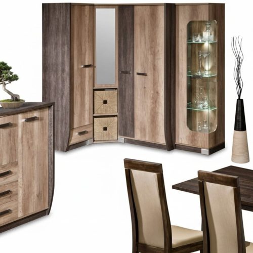 Hochschrank Glas Schrank Vitrinen Regal Wohnzimmer Möbel Regale