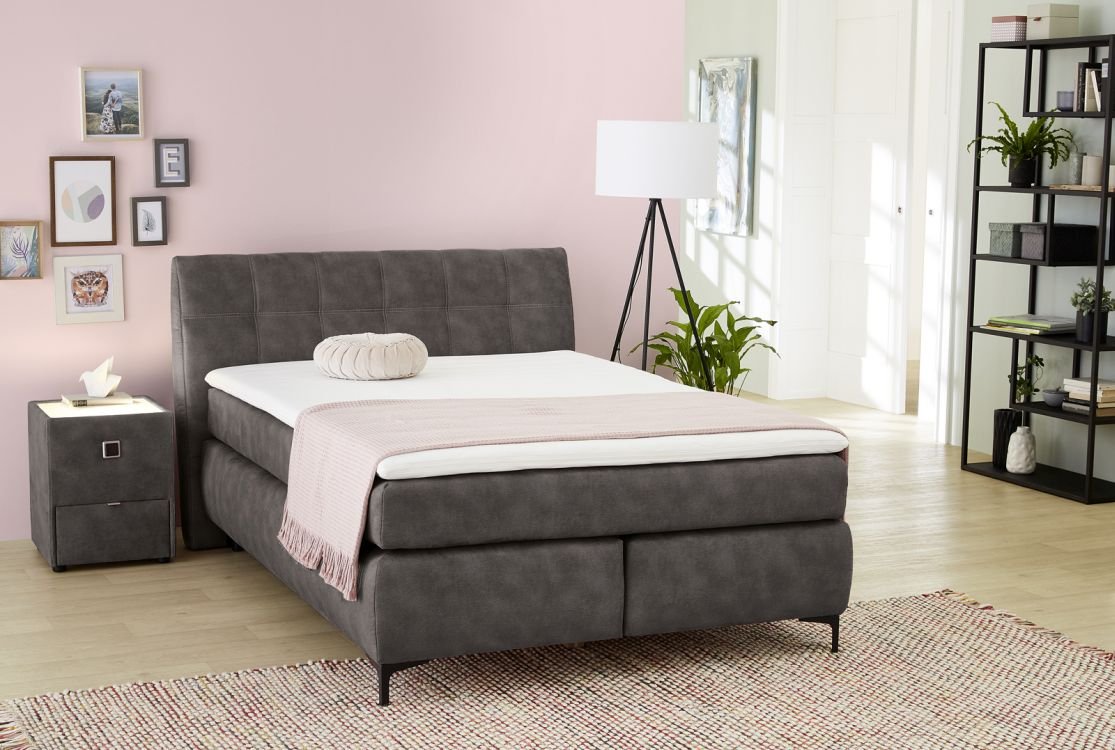 Jockenhöfer Boxspringbett Gitta ca. 140x200cm Grau
