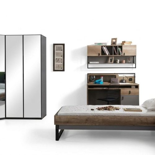 Jugendzimmer Set Bett Eckschrank Nachttisch Schreibtisch Möbel 4tlg Neu
