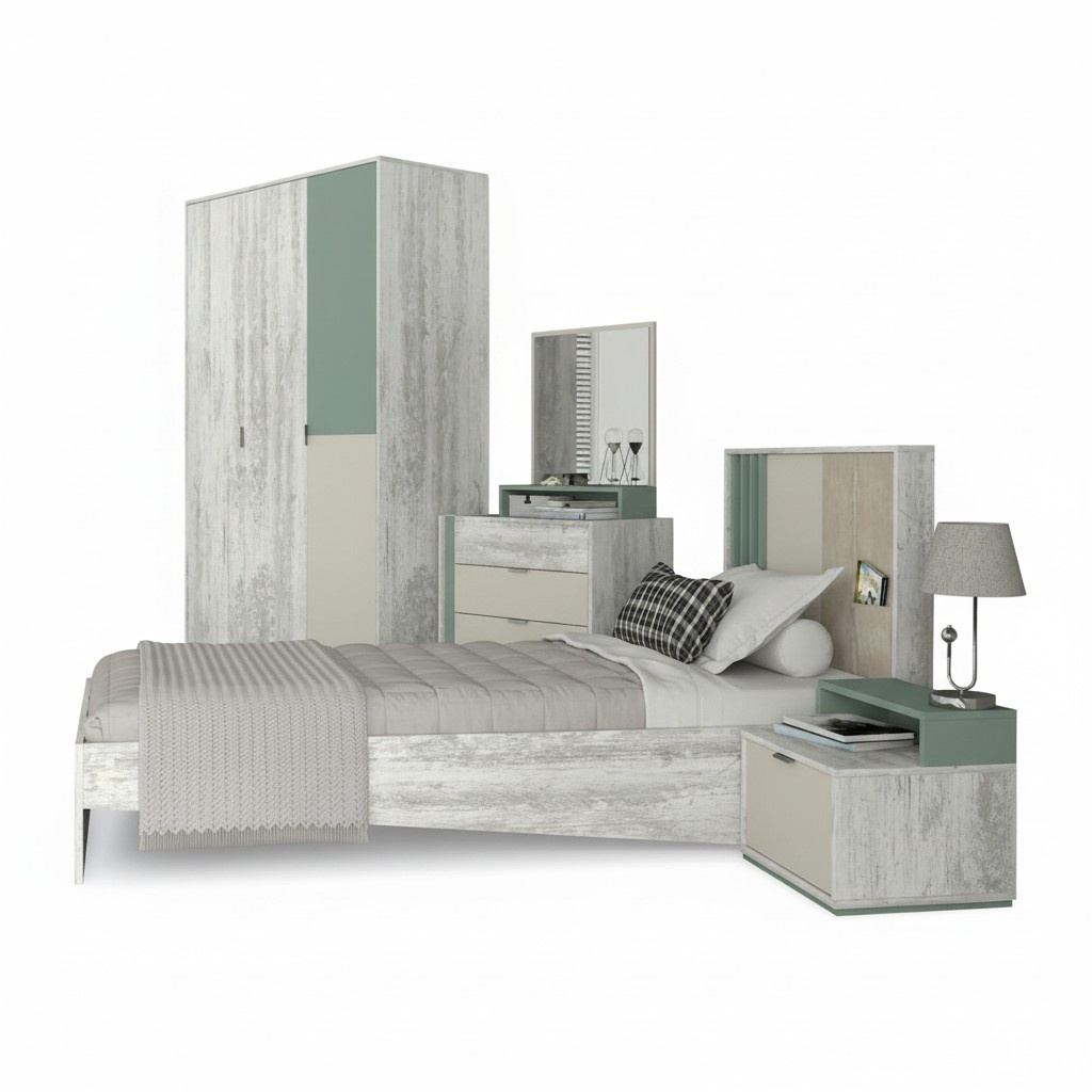 Jugendzimmer Set stilvoll Grau 7tlg Modernes Kinderzimmer Schlafzimmer Set Jugendzimmer Set stilvoll Grau 7tlg Modernes Kinderzimmer Schlafzimmer Set