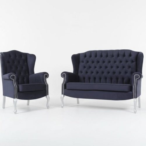 Klassische Chesterfield Dreisitzer 3er Sitzer Sofa Couch Polster Samt Couchen