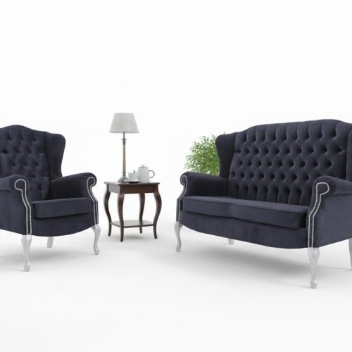 Klassische Chesterfield Zweisitzer 2er Sitzer Sofa Couch Polster Samt Couchen