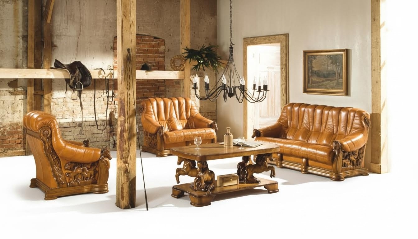 Klassische Dreisitzer Couch Polster Sofa 100% Echtes Leder Holz (ohne 2+1) Neu Klassische Dreisitzer Couch Polster Sofa 100% Echtes Leder Holz (ohne 2+1) Neu