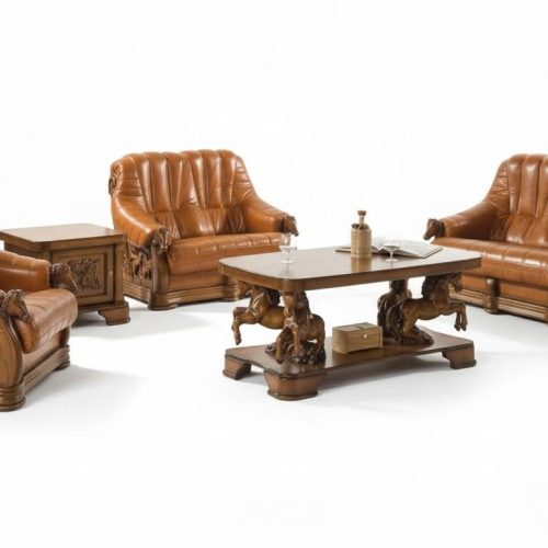 Klassische Sofagarnitur Couch Polster Sitz Sofa Leder Holz 3+2+2 Set Garnitur Klassische Sofagarnitur Couch Polster Sitz Sofa Leder Holz 3+2+2 Set Garnitur