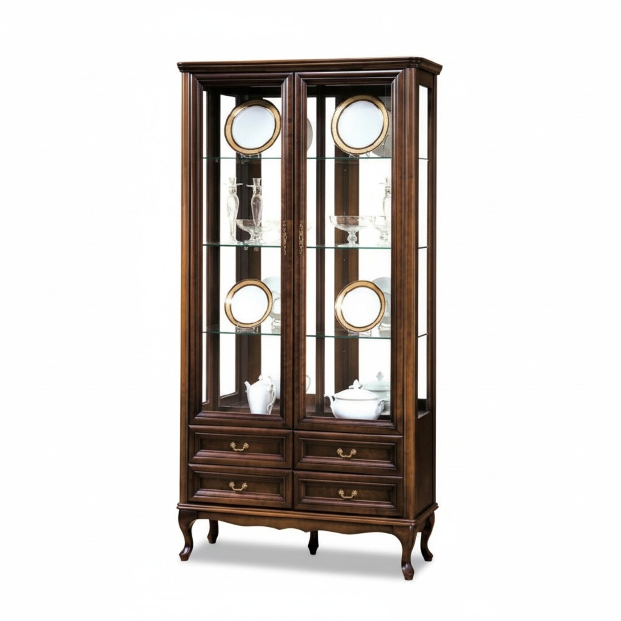 Klassische Vitrine Schrank Italienische Möbel Vitrinenschrank Vitrinen Neu W-W2 Klassische Vitrine Schrank Italienische Möbel Vitrinenschrank Vitrinen Neu W-W2