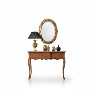Klassischer Spiegel Konsole Tisch Braun Holz Schlafzimmer Möbel 2tlg Klassischer Spiegel Konsole Tisch Braun Holz Schlafzimmer Möbel 2tlg