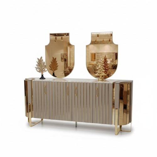 Kommode mit 2x Spiegel Holz Anrichte Luxus Modern Möbel 3tlg. Kommode mit 2x Spiegel Holz Anrichte Luxus Modern Möbel 3tlg.