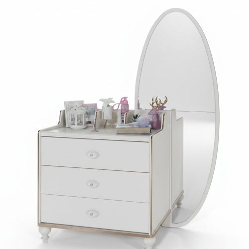 Kommode mit Spiegel Möbel Moderne Kommode Holz Jugend Zimmer Weiß Neu