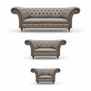 Komplett Möbel Sofagarnitur 3+2+1 Sitzer Wohnzimmer Grau Textil
