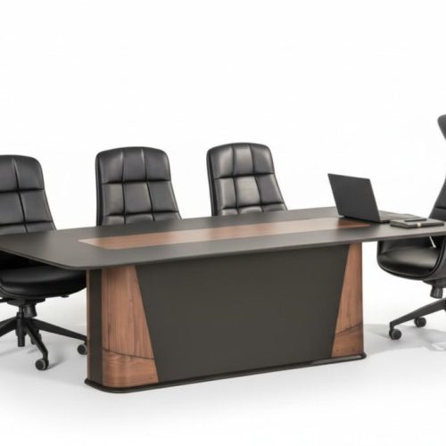 Konferenz set Besprechungs 4x Stühle Tisch Luxus Büro Möbel Modern Braun Tische Konferenz set Besprechungs 4x Stühle Tisch Luxus Büro Möbel Modern Braun Tische