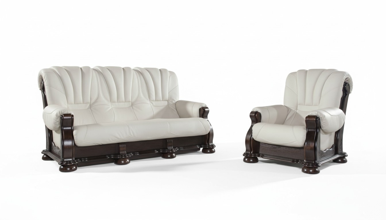 Leder Sofagarnitur der Luxus Klasse mit echtem Holzgestell Garnitur 3+2 Sofa Leder Sofagarnitur der Luxus Klasse mit echtem Holzgestell Garnitur 3+2 Sofa