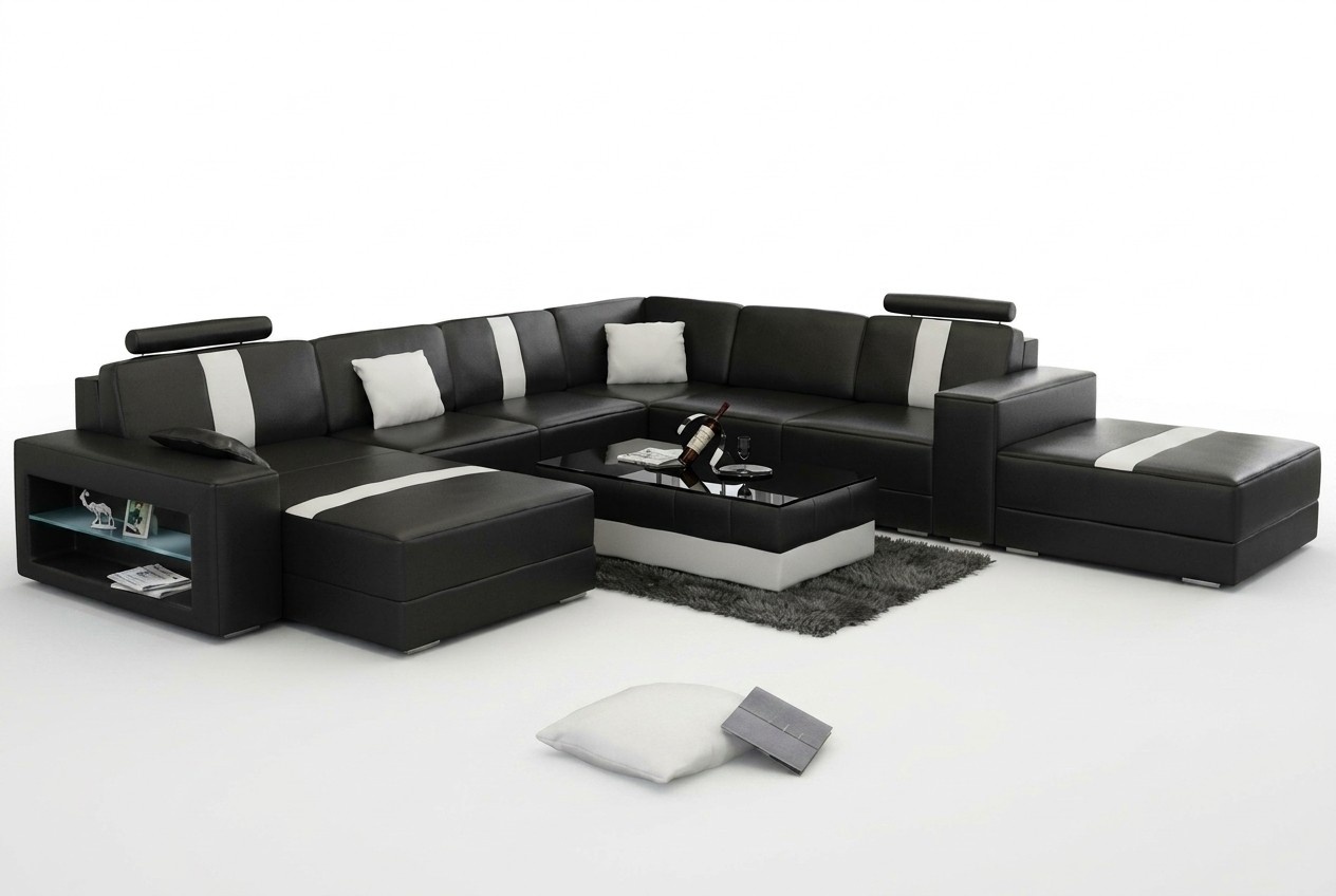 Ledersofa Ecksofa Sofa Couch Design Sitz Polster Garnitur Wohnlandschaft 217S