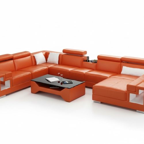 Ledersofa Wohnlandschaft Ecksofa Couch Sofa Eck Garnitur Ecke XXL Big 2710A