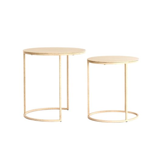 Light & Living Beistelltisch 2er-Set SADAR Durchm. 50x40 + 52x46cm in Sand+L brown spotted Light & Living Beistelltisch 2er-Set SADAR Durchm. 50x40 + 52x46cm in Sand+L brown spotted