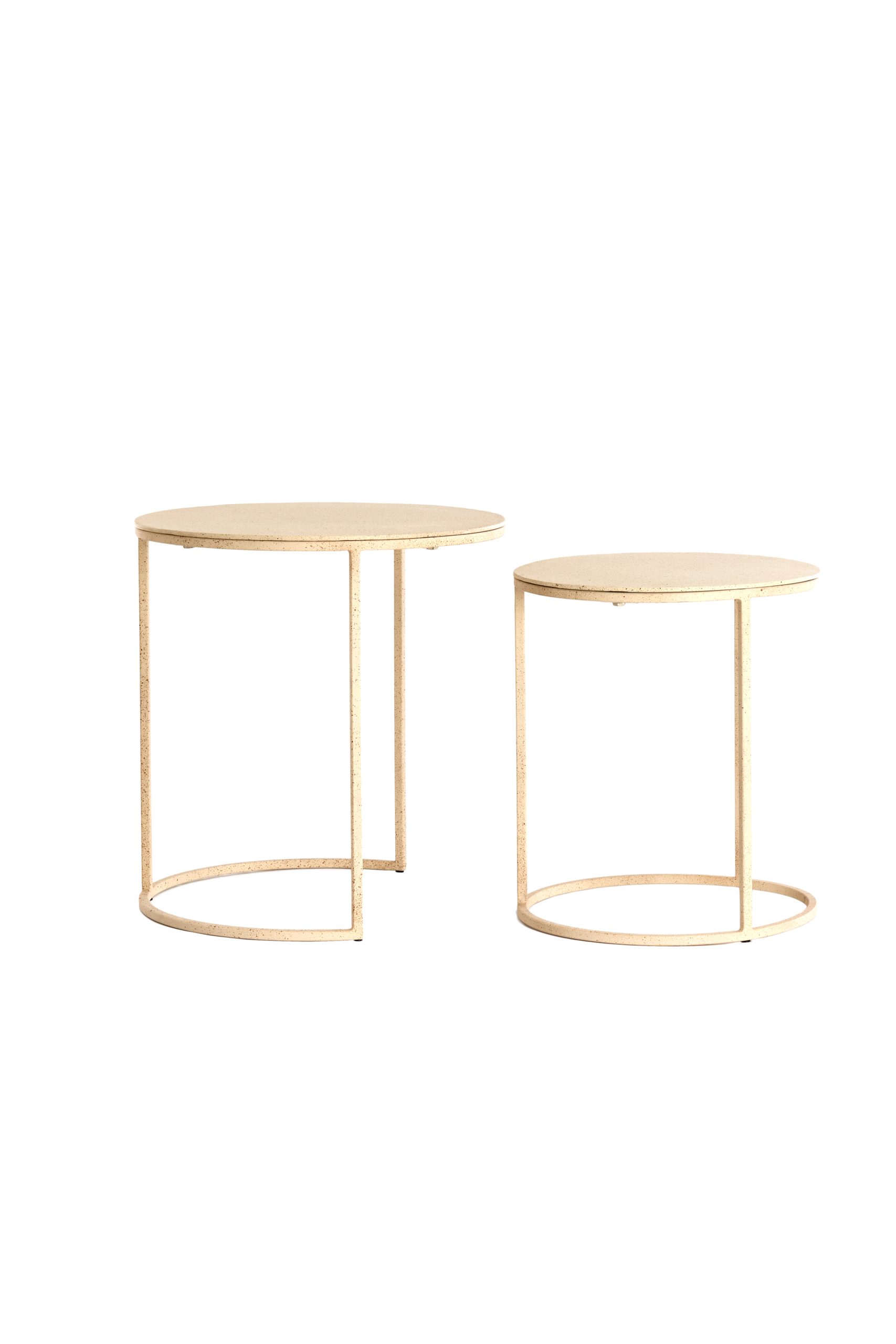 Light & Living Beistelltisch 2er-Set SADAR Durchm. 50x40 + 52x46cm in Sand+L brown spotted