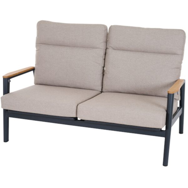 Lounge-Bank 2-sitzig CORTINA ca.B150 H97 T81 cm in Aluminium matt anthrazit