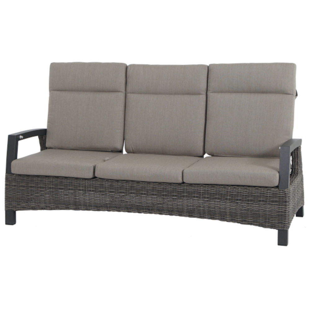 Lounge-Bank 3-sitzig CORIDO ca.L83 H101 B195 cm in Geflecht charcoal-grey