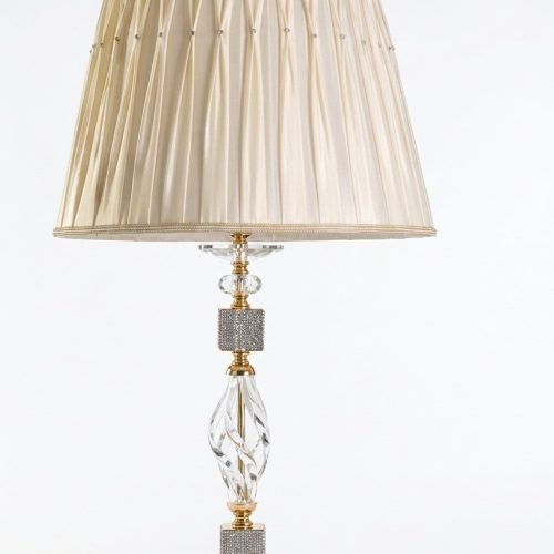 luxuriöse Leuchte Tischlampe stilvolle Beige Tischlampe Tisch Kristall neu