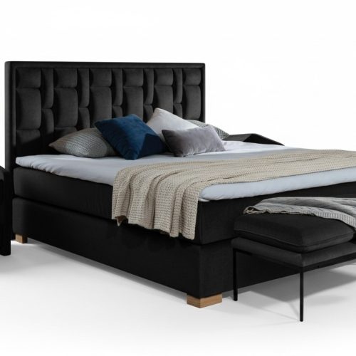 Luxus Boxspring Bett Schwarz Blaue Betten Schlafzimmer Möbel Design Doppel Hotel Luxus Boxspring Bett Schwarz Blaue Betten Schlafzimmer Möbel Design Doppel Hotel