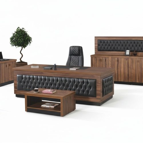 Luxus Büromöbel Komplettbüro Schreibtisch Büro Set 4tlg Holz Braun