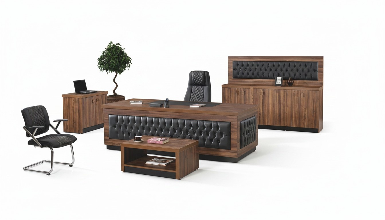 Luxus Büromöbel Komplettbüro Schreibtisch Büro Set 4tlg Holz Braun Luxus Büromöbel Komplettbüro Schreibtisch Büro Set 4tlg Holz Braun