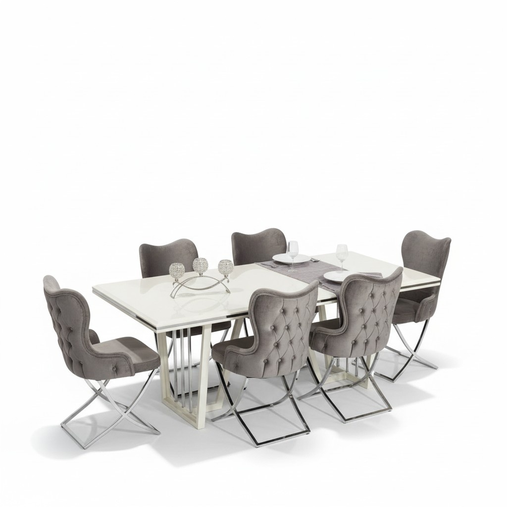 Luxus Esszimmer Set 7tlg. Esstisch Stühle modern Möbel Design Tisch Luxus Esszimmer Set 7tlg. Esstisch Stühle modern Möbel Design Tisch