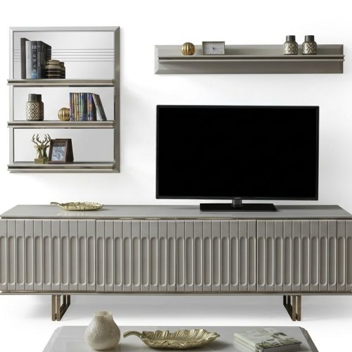 Luxus Fernseh Wand Wohnzimmer rtv Lowboard tv Ständer Sideboard Regal Wohnwand