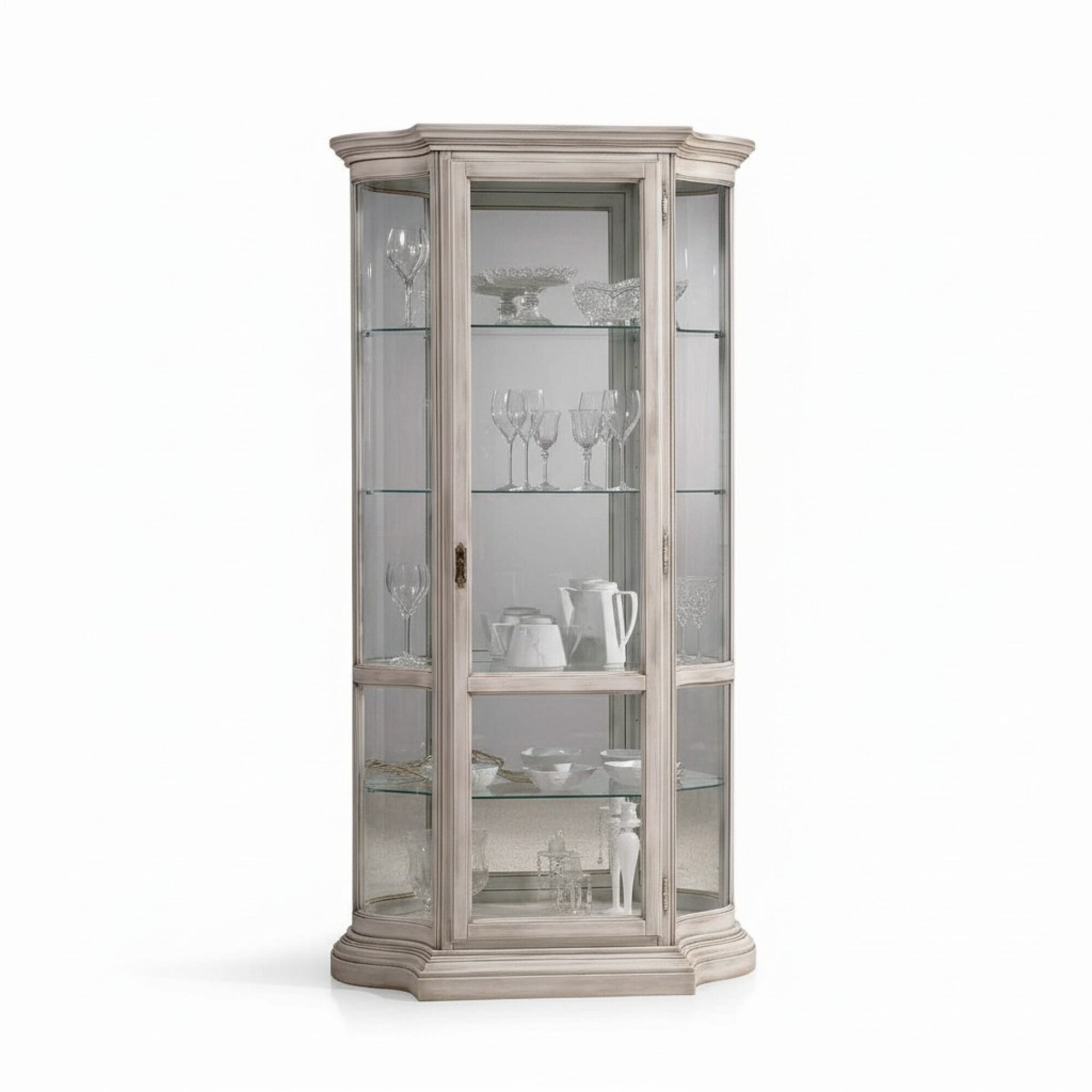Luxus Holz Weiß Vitrine Anrichte Design Schränke Italienische Möbel