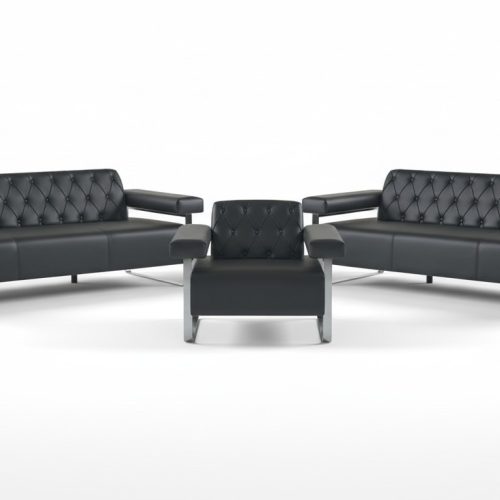 Luxus Komplett Sofas 3tlg Schwarz 3-Sitzer Chesterfield Sitzmöbel Modern Luxus Komplett Sofas 3tlg Schwarz 3-Sitzer Chesterfield Sitzmöbel Modern