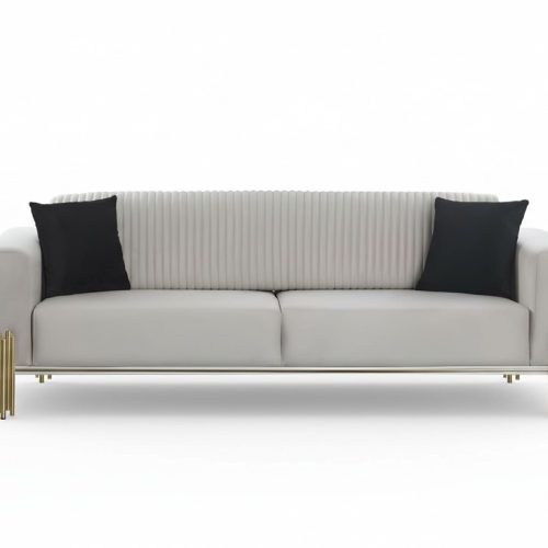 Luxus Sofa 3 Sitzer Couches Sofas Gepolstert Couch Stoff Modern weiß Dreisitzer Luxus Sofa 3 Sitzer Couches Sofas Gepolstert Couch Stoff Modern weiß Dreisitzer