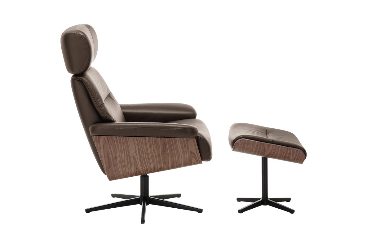 MANILA Loungesessel inkl. Hocker - braun / Walnuss - Gallery 9 MANILA Loungesessel inkl. Hocker - braun / Walnuss