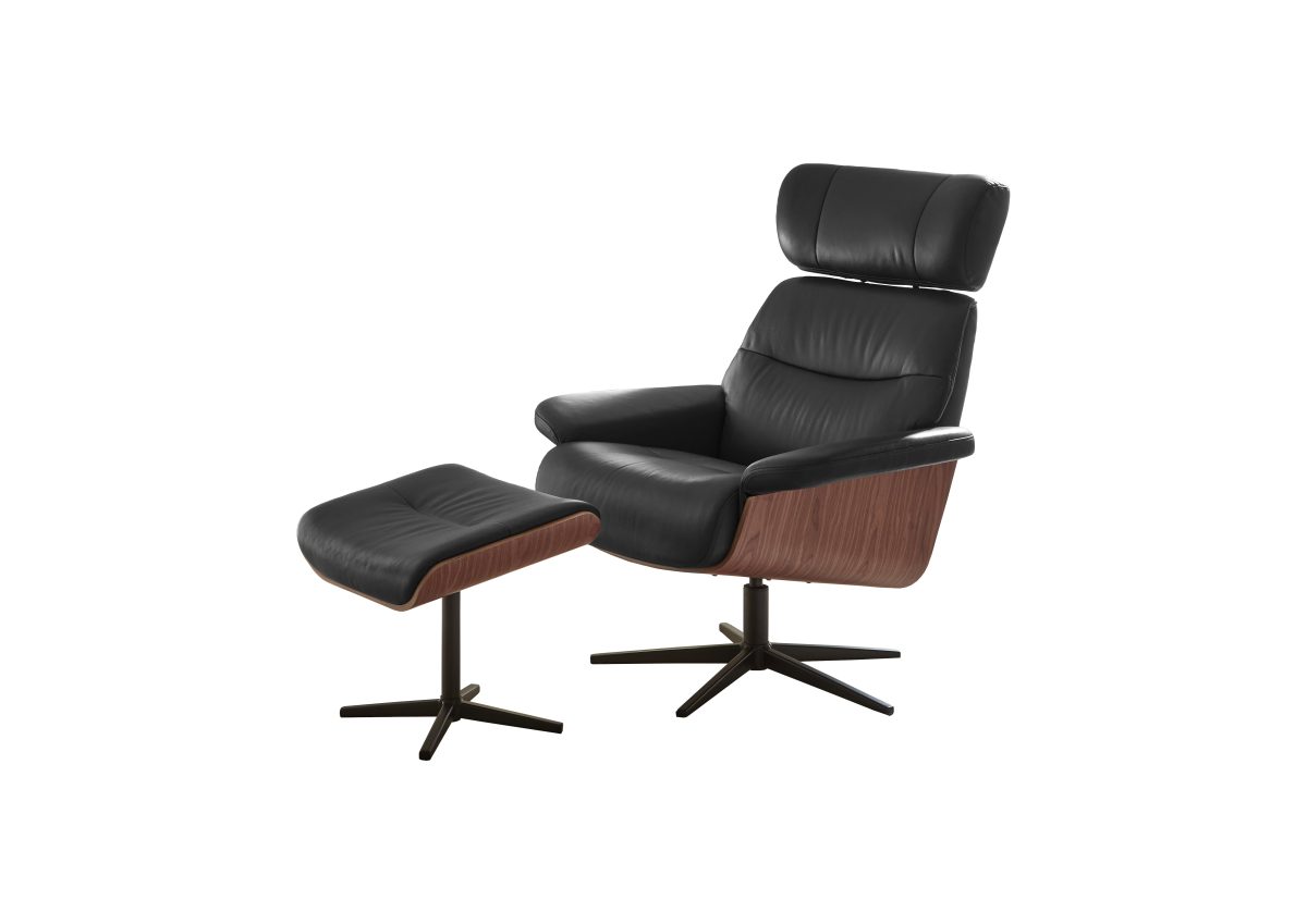 MANILA Loungesessel inkl. Hocker - braun / Walnuss - Gallery 5 MANILA Loungesessel inkl. Hocker - braun / Walnuss
