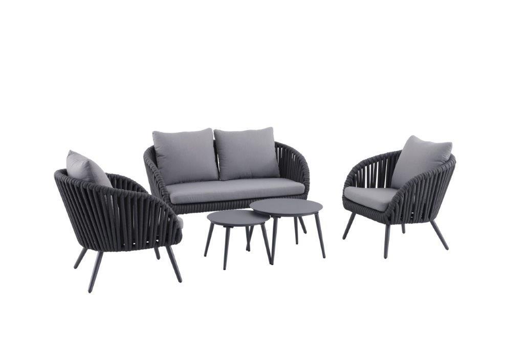 MWH Lounge Set CORDO 5-teilig in Farbe Mattgrau MWH Lounge Set CORDO 5-teilig in Farbe Mattgrau