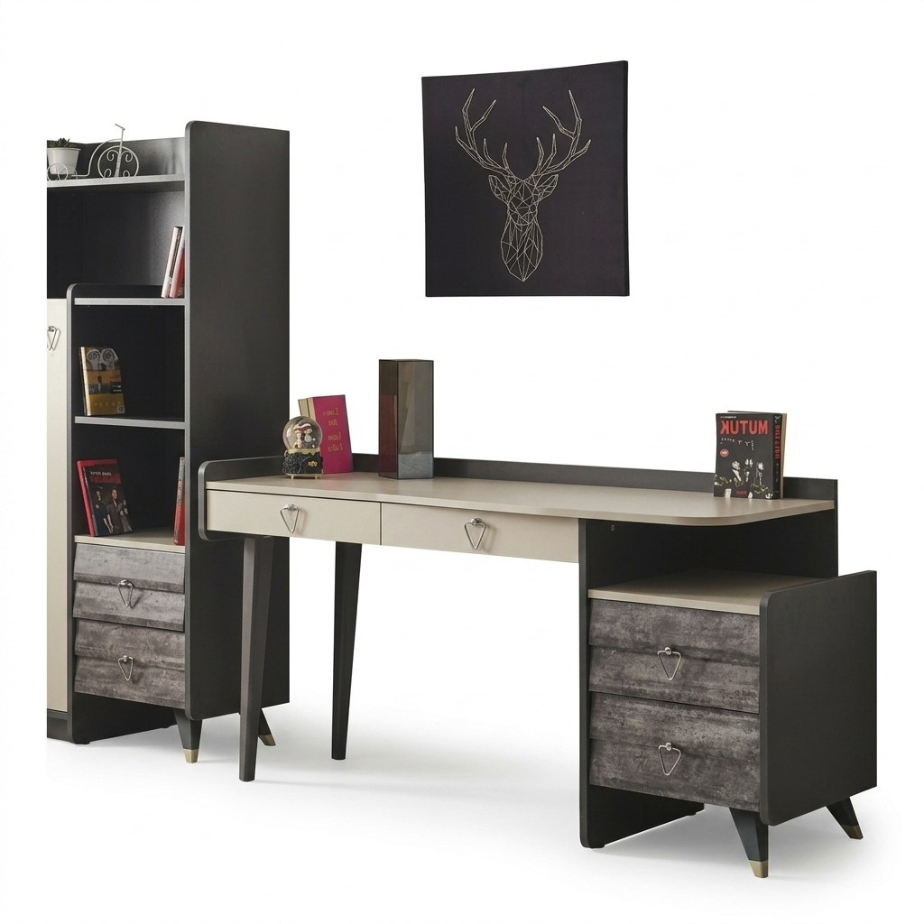 Modern luxuriöse Grau Holz Schreibtisch Schlafzimmer Möbel Stilvoll Neu Modern luxuriöse Grau Holz Schreibtisch Schlafzimmer Möbel Stilvoll Neu