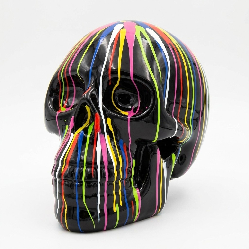 Moderne Dekoration Deko Figur Statue Skulptur Abstrakt 58 cm Totenkopf