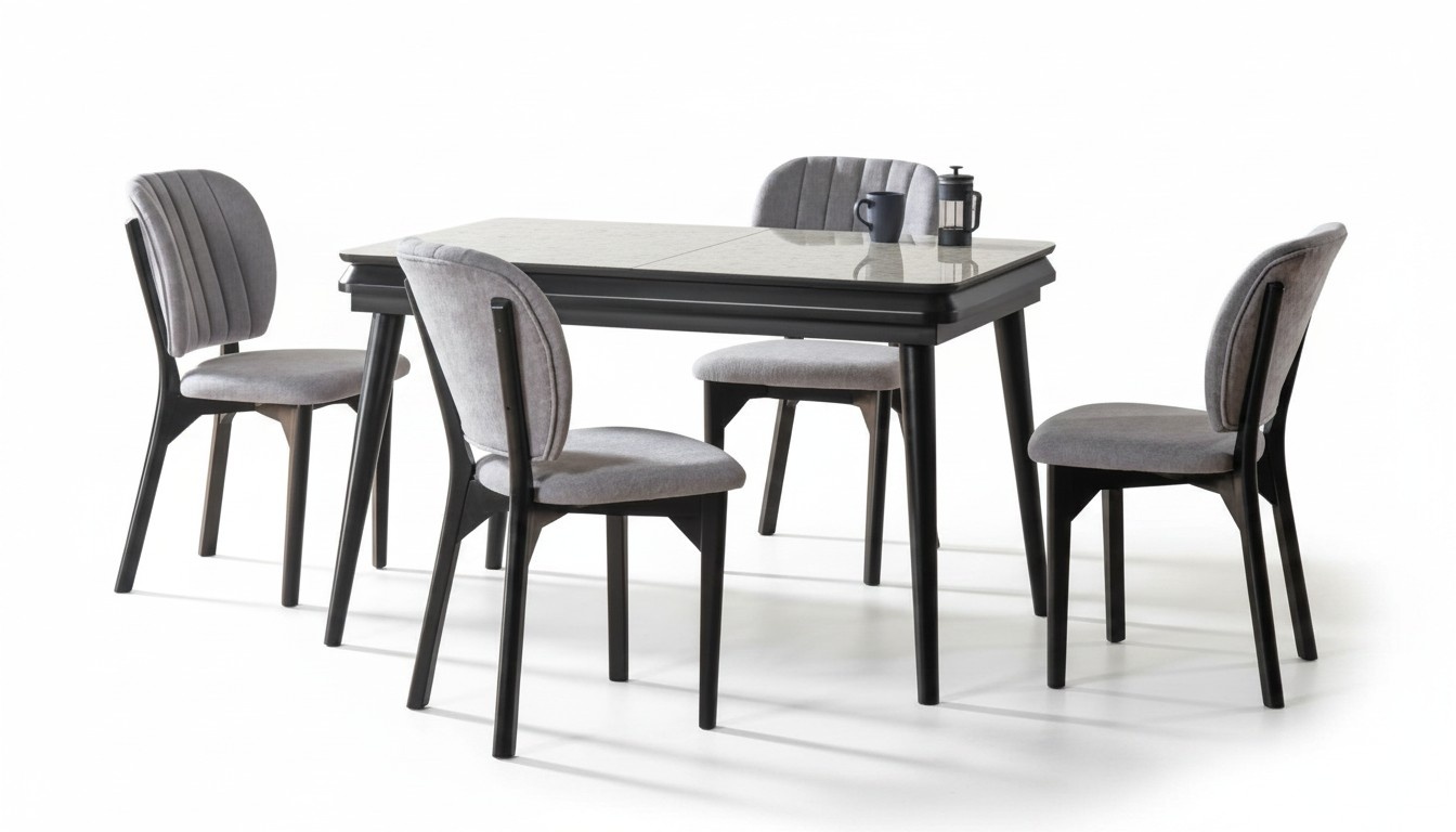 Moderne Essgruppe Designer Esstisch 4x Stühle 5tlg Stilvoller Set