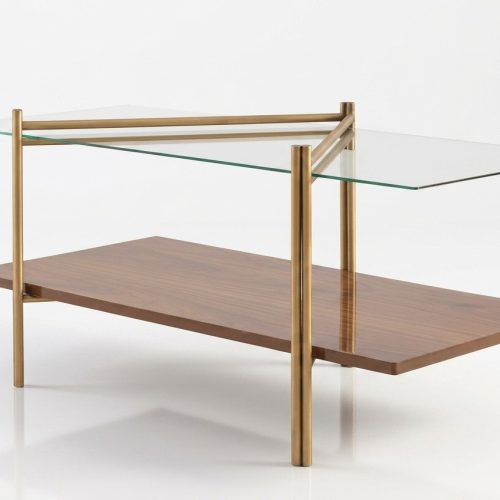 Moderner Couchtisch aus Holz und Glas – stilvoller Glastisch Moderner Couchtisch aus Holz und Glas – stilvoller Glastisch