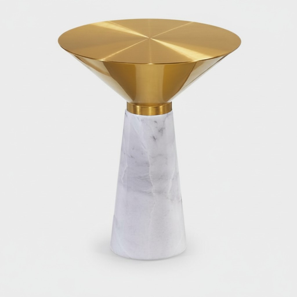 Moderner Runder Beistelltisch Kaffetisch Goldener Couchtisch Marmor Moderner Runder Beistelltisch Kaffetisch Goldener Couchtisch Marmor