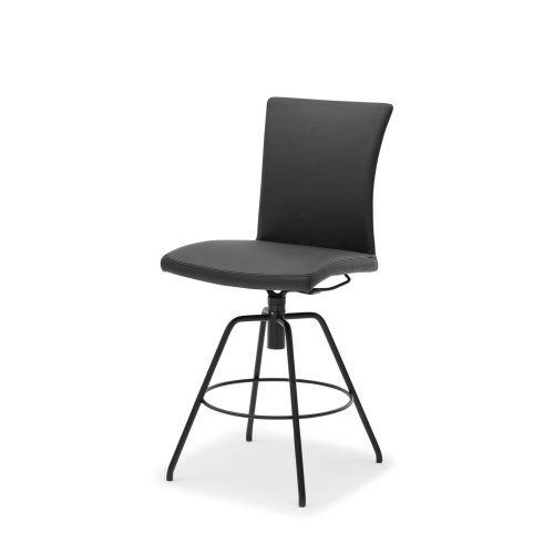 Musterring Tresenhocker Helmond, Leder Toledo nero, 4-Fuß-Drehgestell schwarz, mit Dreh-Moover-Funktion, Sitzhöhe ca. 70 cm Musterring Tresenhocker Helmond, Leder Toledo nero, 4-Fuß-Drehgestell schwarz, mit Dreh-Moover-Funktion, Sitzhöhe ca. 70 cm