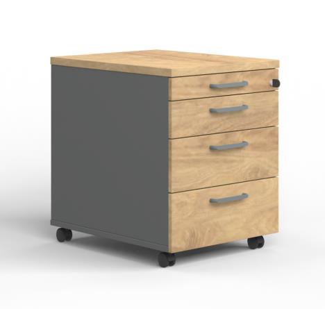 Nowy Styl Rollcontainer E10 in Holzfarben Nowy Styl Rollcontainer E10 in Holzfarben