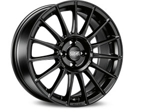 OZ SUPERTURISMO LM matt schwarz + silber Schriftzug Felge 8.5×19 – 19 Zoll 5×114,3 Lochkreis