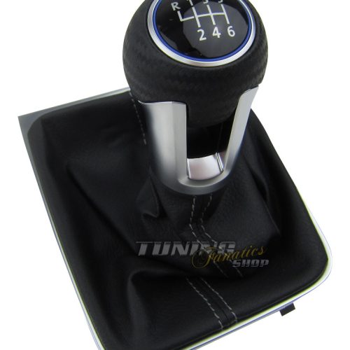 Original Edition Schaltknauf Knauf Alu Blau Leder 6-Gang VW Golf 7 / Sportsvan