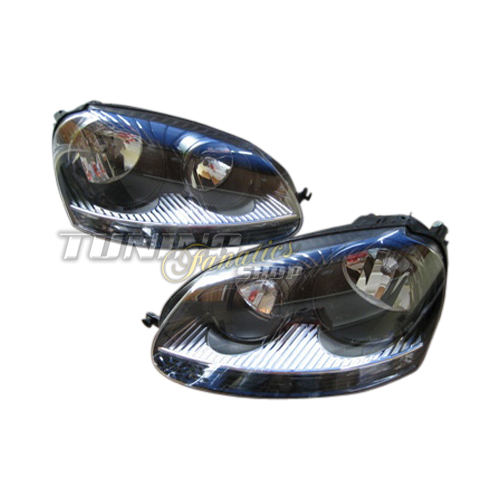 Original Hella Scheinwerfer SET Schwarz passend für alle VW Golf 5 V