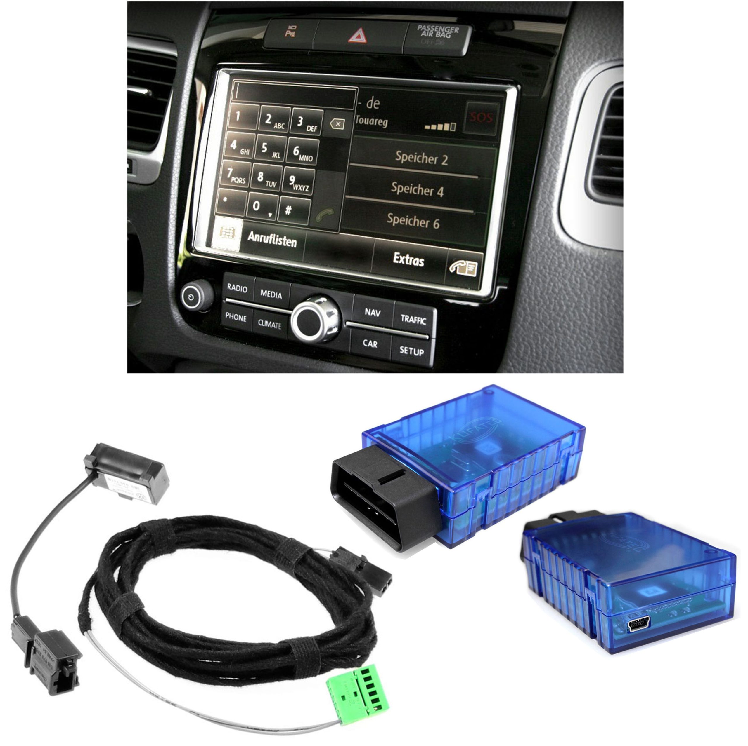Original Kufatec Freisprecheinrichtung nur Bluetooth + Mikro für VW Touareg 7P