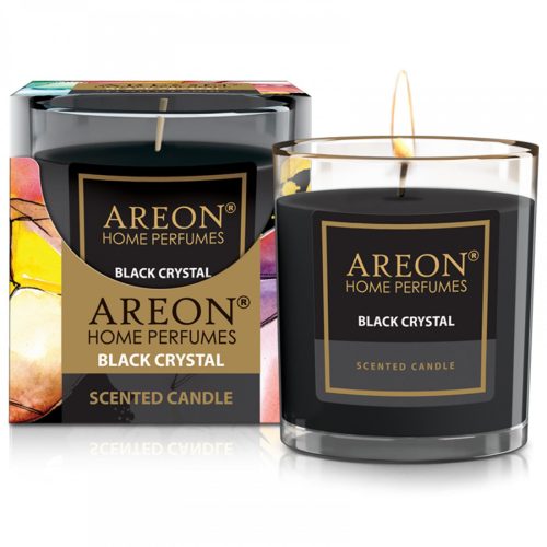 Original areon Premium Wohlfühl – Duft Kerze Raumduft im Glas 120g – Duft: Black Crystal